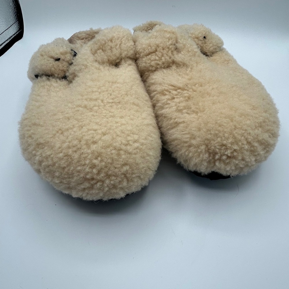 Papillio‎ Birkenstock Boston Big Buckle Teddy Shearling Platform Clogs Beige 38 - Picture 5 of 8